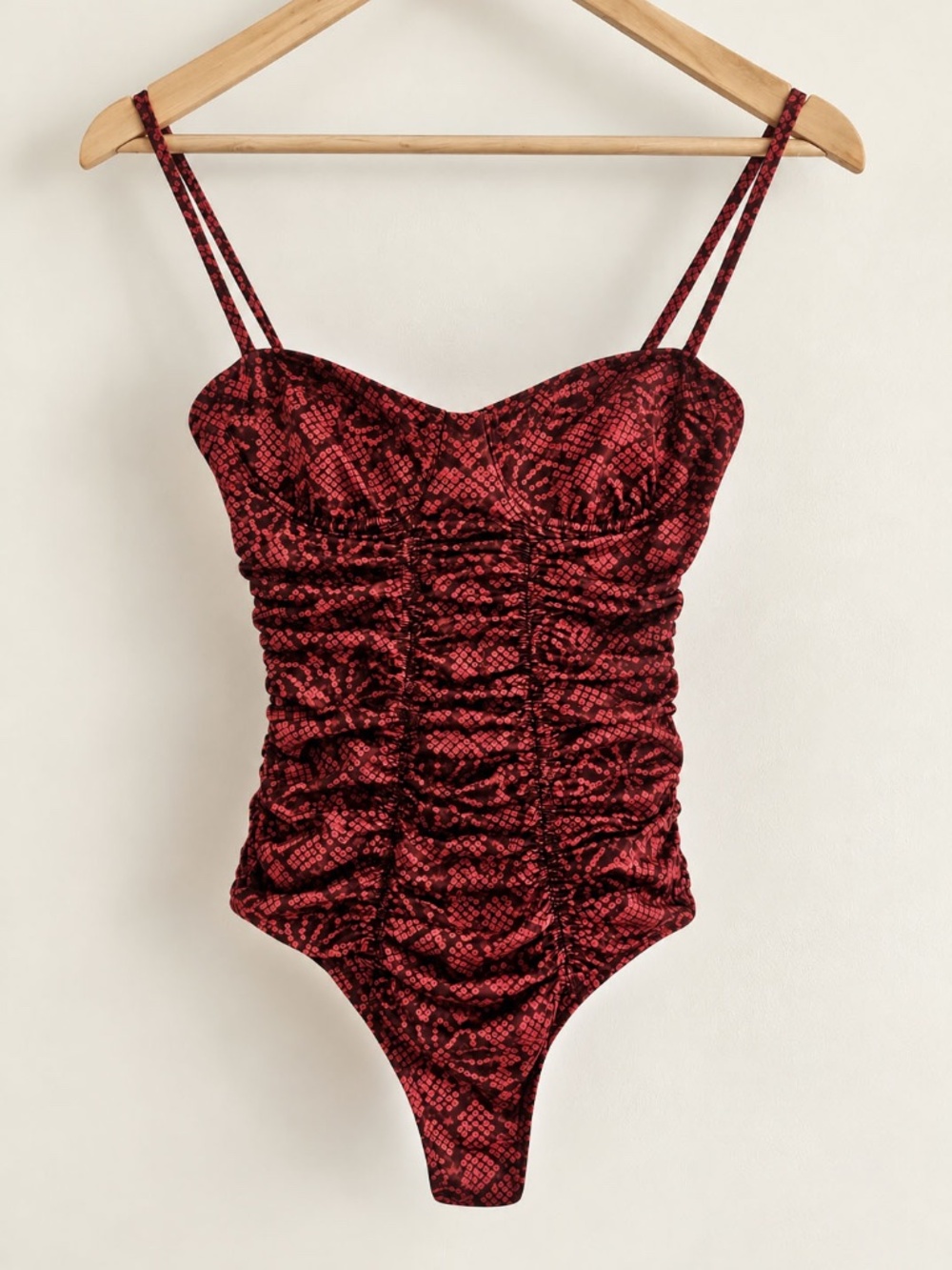 Ulla Johnson Bahia One-Piece Malliot Swimsuit Wine Red Size XS NWT
